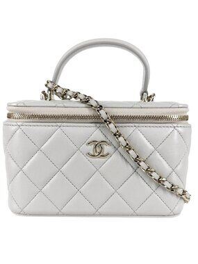 Chanel Shoulder Bag Quilted Vanity Case Leather CC Logo Crossbody Lambskin